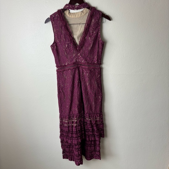 NWOT Bohme Sleeveless Lace Midi Dress In Burgundy Women’s Sz Small Wedding Guest - Picture 5 of 9
